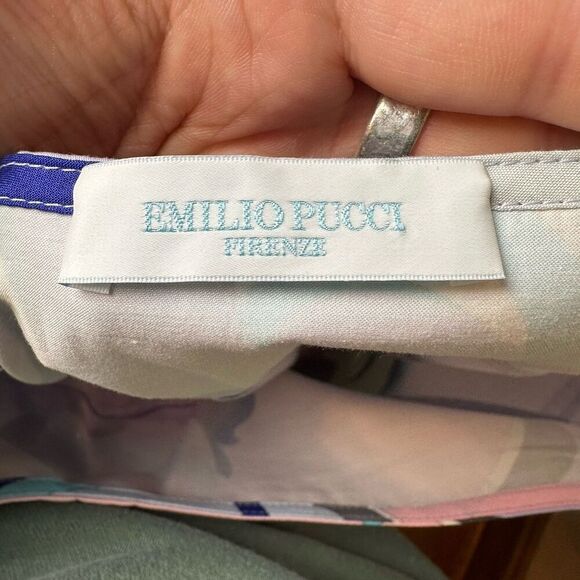 Emilio Pucci Y2K Pastel Knee Length Cotton Skirt Designer Abstract Groovy Italy - Picture 6 of 11